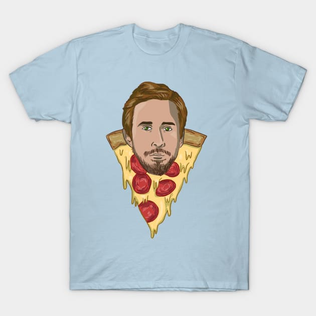 Pizza Ryan Gosling T-Shirt by theurelernesto